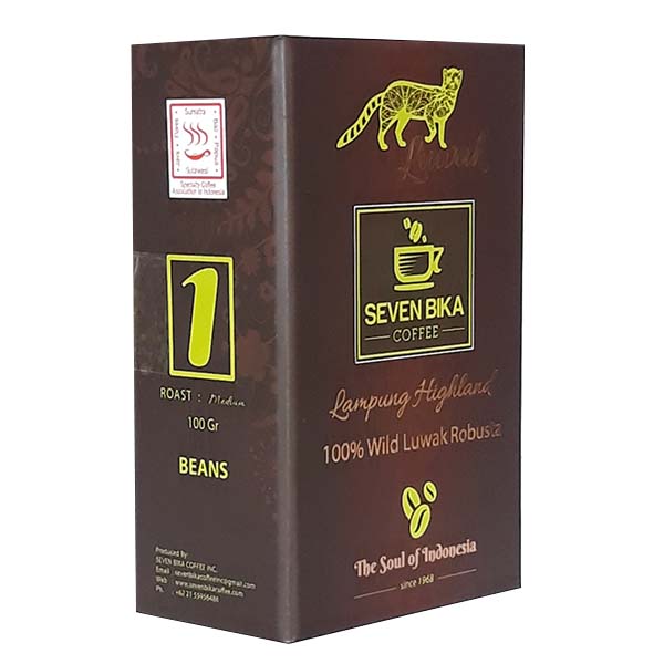 SEVEN BIKA LAMPUNG HIGHLAND PURE ROBUSTA WILD LUWAK COFFEE 100 Gr [Ground]