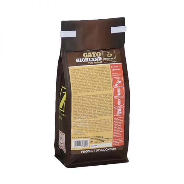 SEVEN BIKA GAYO HIGHLAND PURE ARABICA BAG COFFEE 200 Gr [Beans]