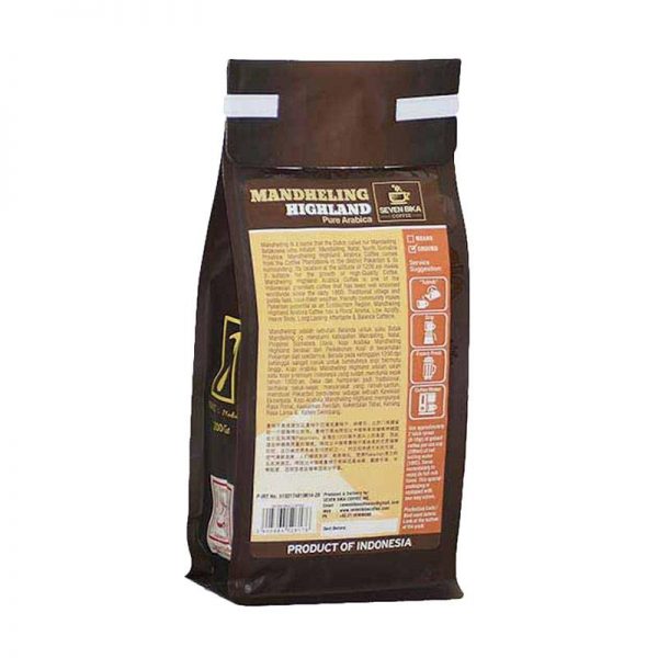 SEVEN BIKA MANDHELING HIGHLAND PURE ARABICA BAG COFFEE 200 Gr [Ground]