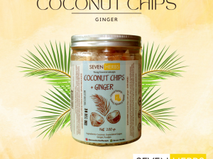 SEVEN HERBS- COCONUT CHIPS + GINGER 200 GR